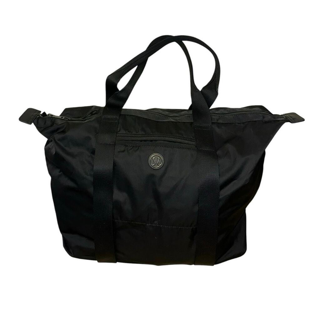 Lululemon‎ All Day Asana Black Nylon Tote Gym Travel Bag
